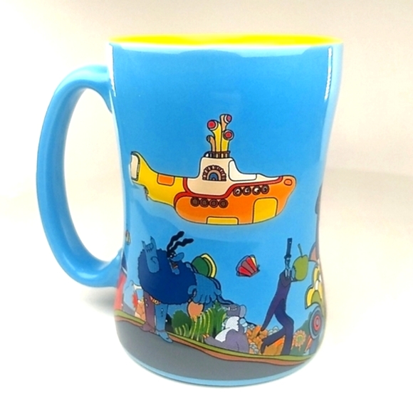 The Beatles Other - The Beatles Yellow Submarine Relief Mug 16 Oz Ceramic VTG 2014